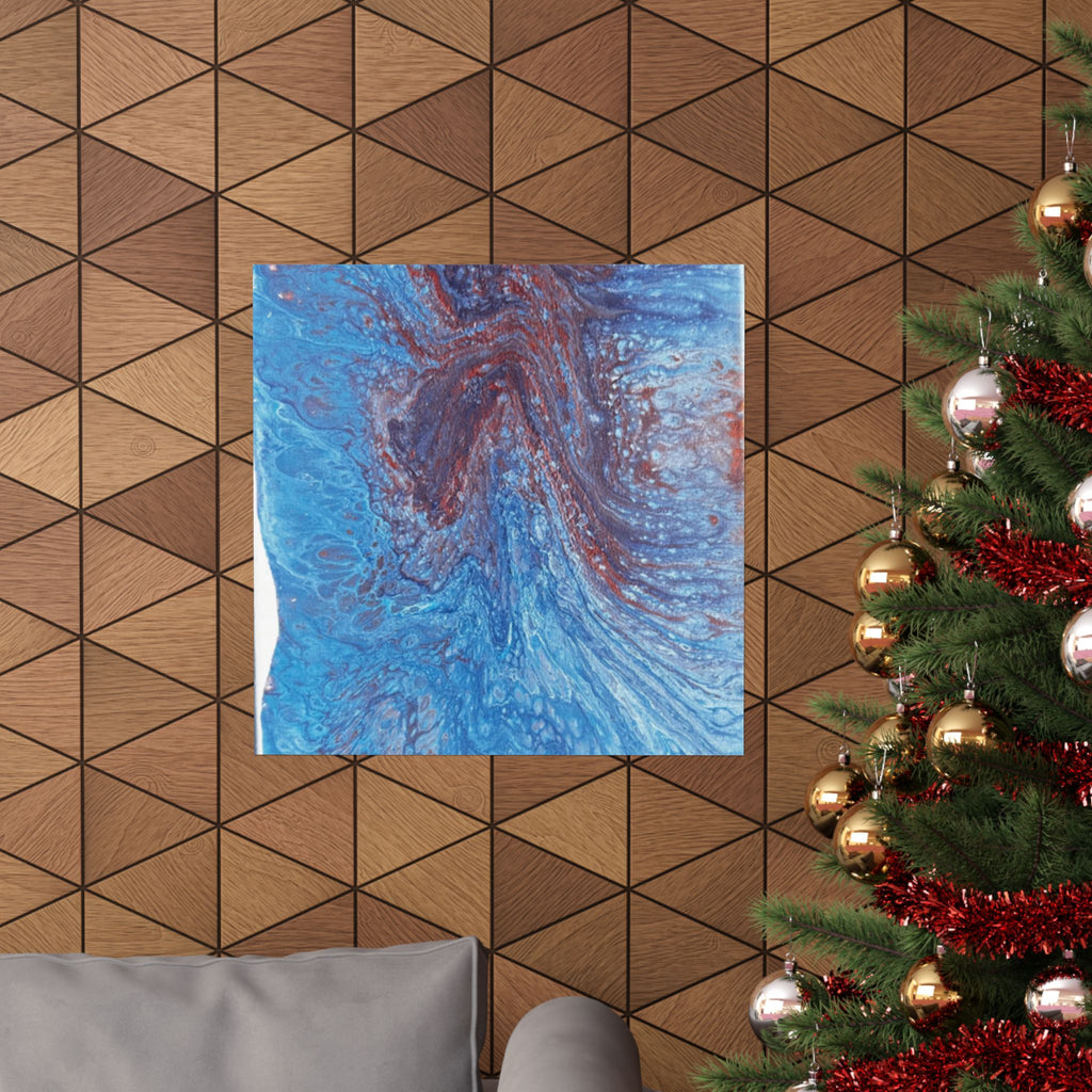Abstract Blue Resin Art Poster Matte Vertical Wall Art