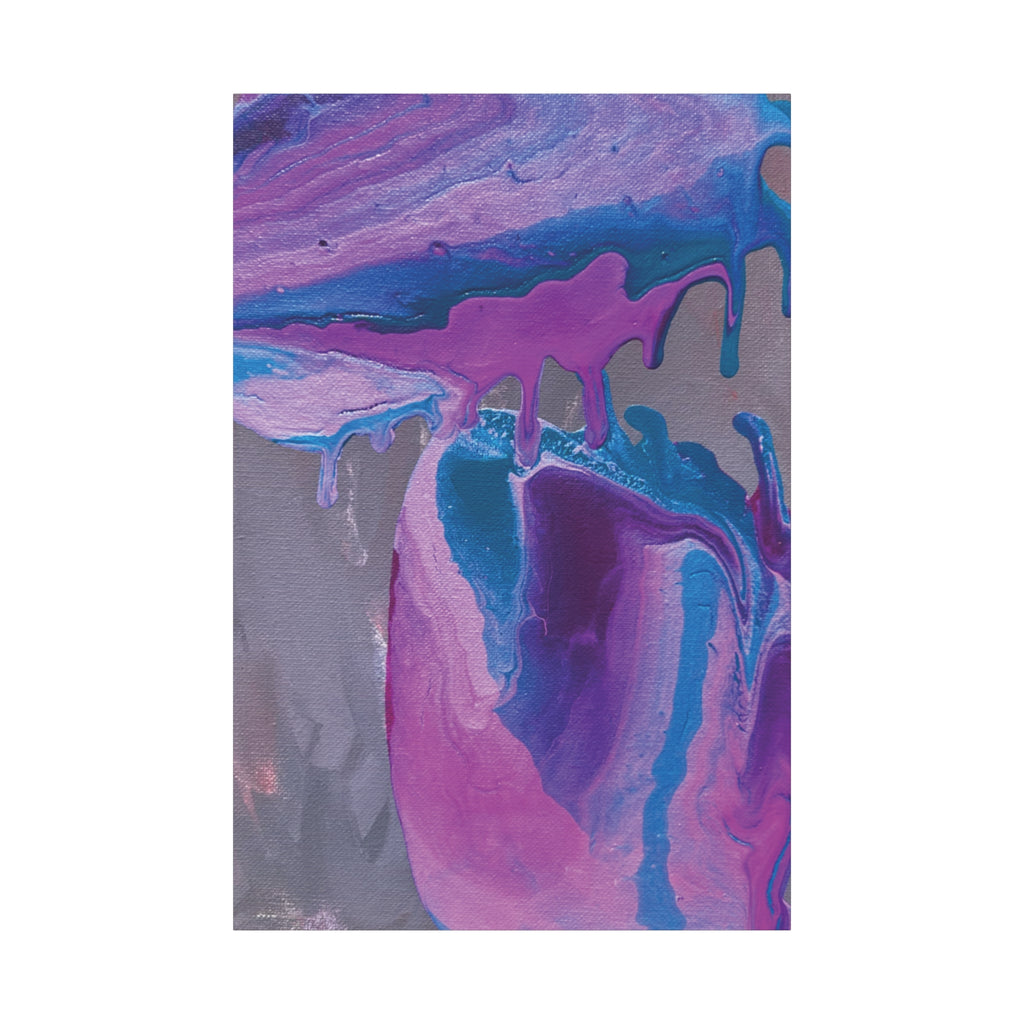 Abstract Purple Waves Matte Stretched Canvas Print