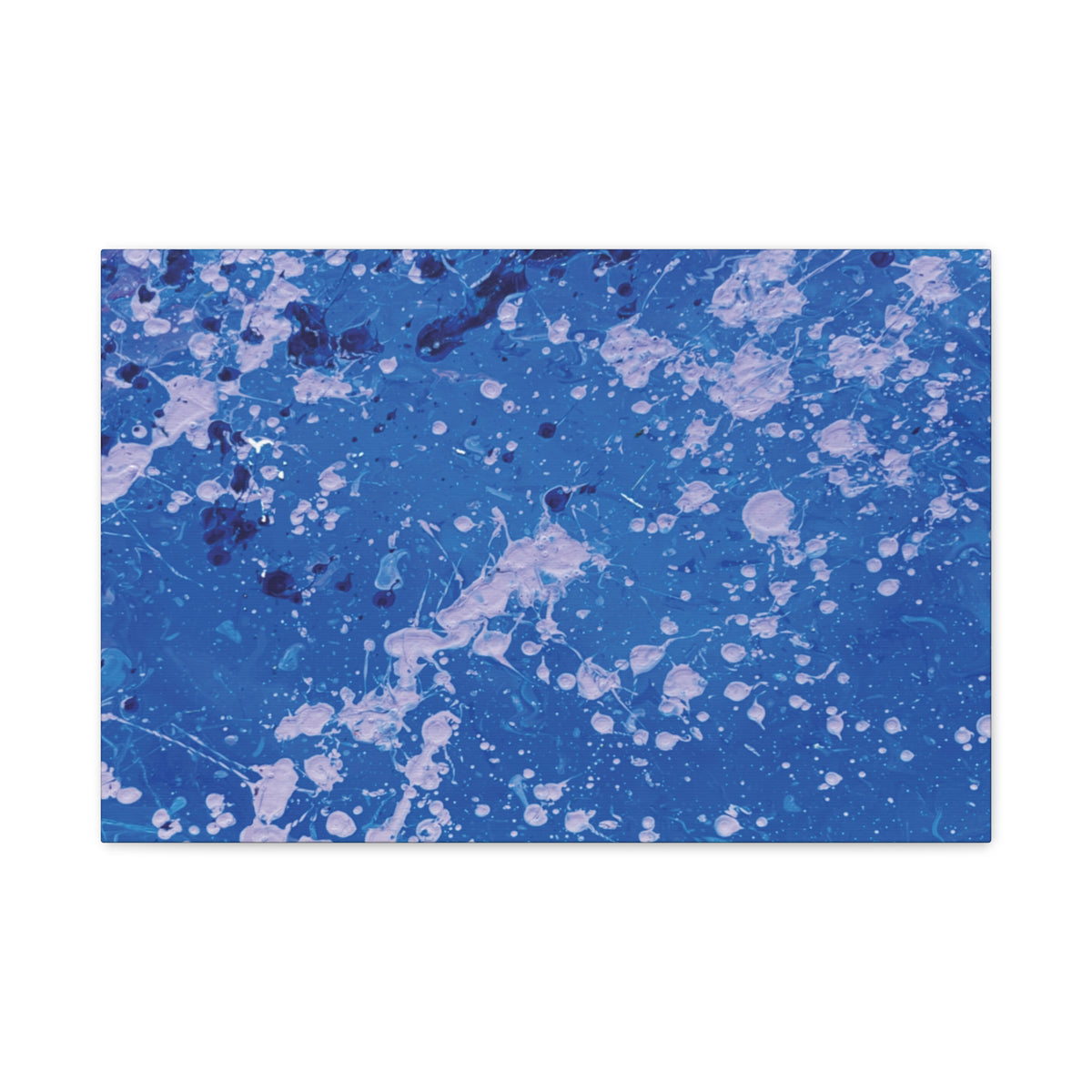 Blue Abstract Splatter Canvas Print  Dots (Matte Stretched 1.25")