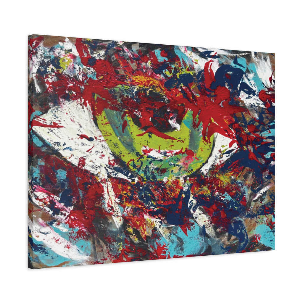 Abstract Burst Matte Canvas Print Eye Colorful Modern Wall Art, Stretched 1.25"