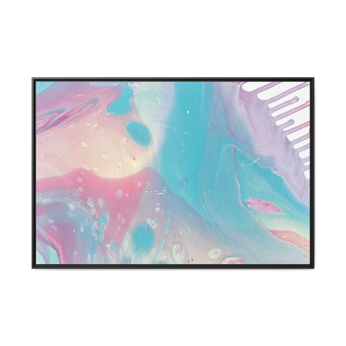 Animal Abstract Pastel Fluid Art Framed Canvas Print