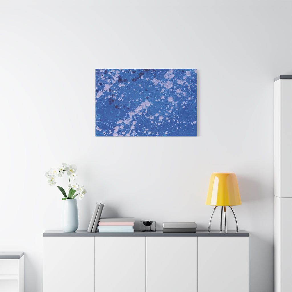 Blue Abstract Splatter Canvas Print  Dots (Matte Stretched 1.25")