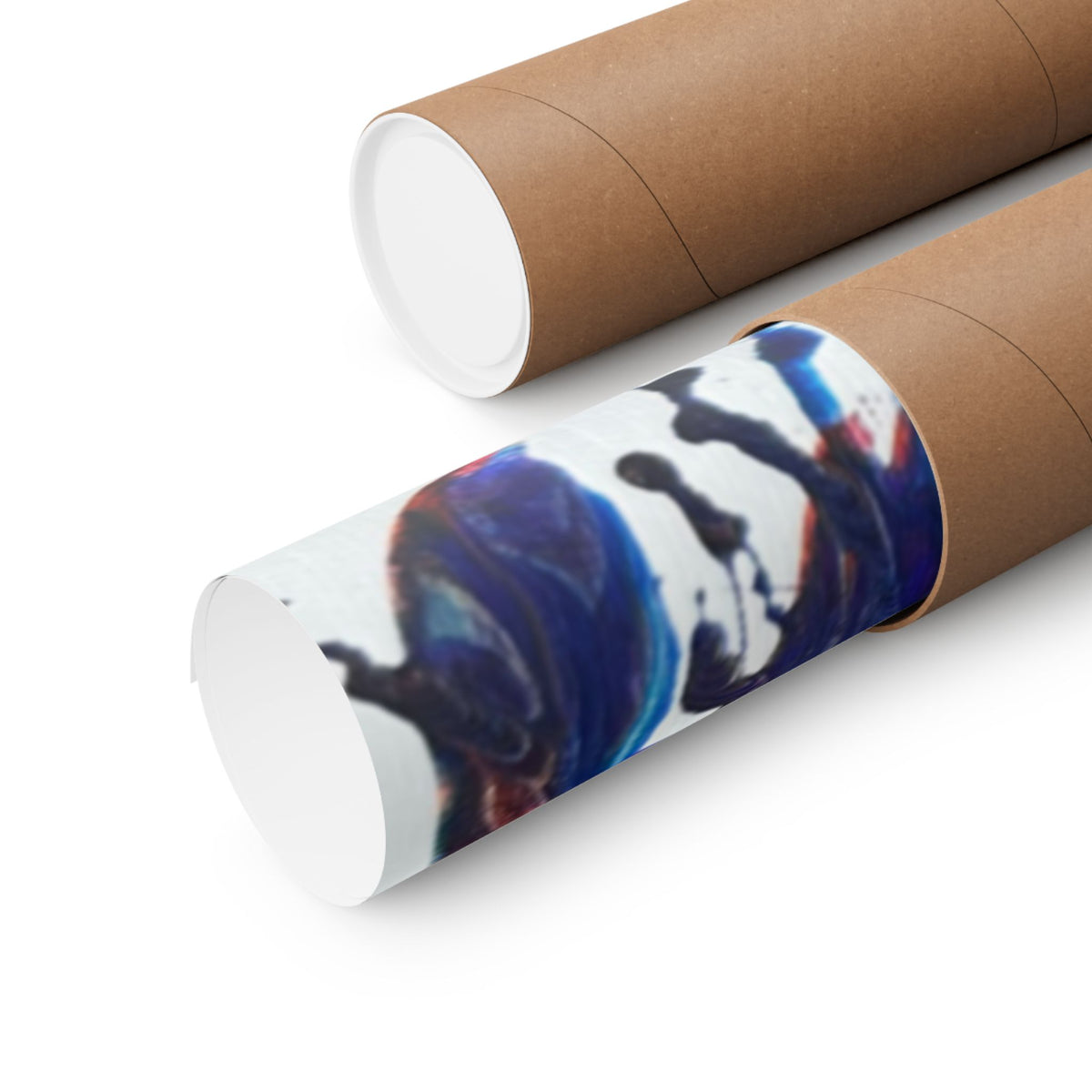 Abstract Red & Blue Matte Poster Universe Horizontal Modern Art Print