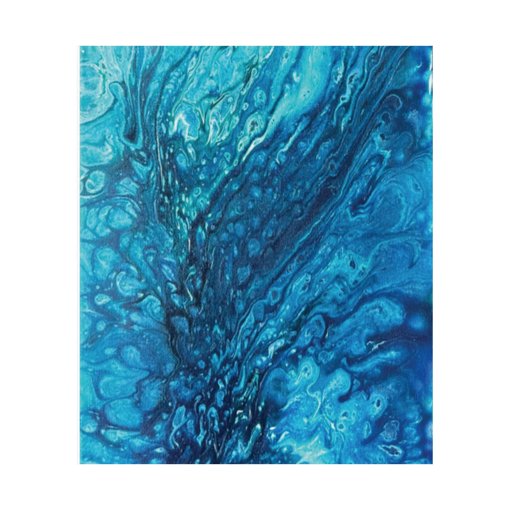 Abstract Ocean Blue Matte Poster Vertical Wall Art Print