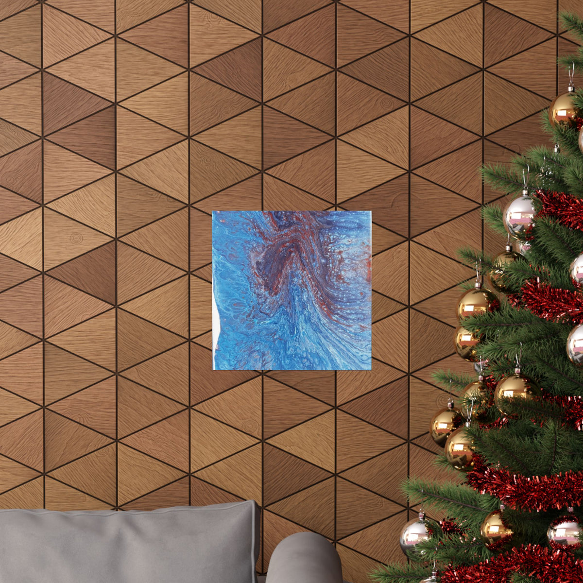 Abstract Blue Resin Art Poster Matte Vertical Wall Art