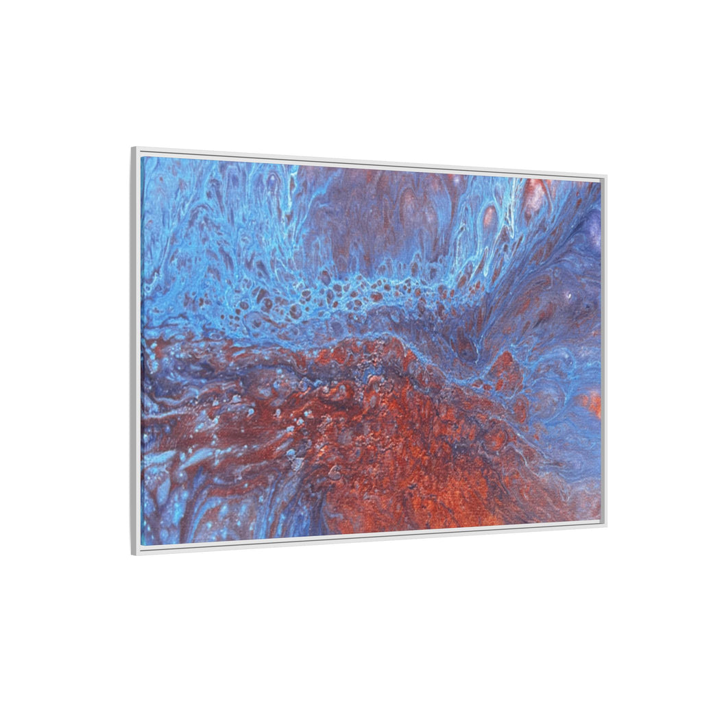 Wave Abstract Oceanic Flow Matte Canvas Framed Art