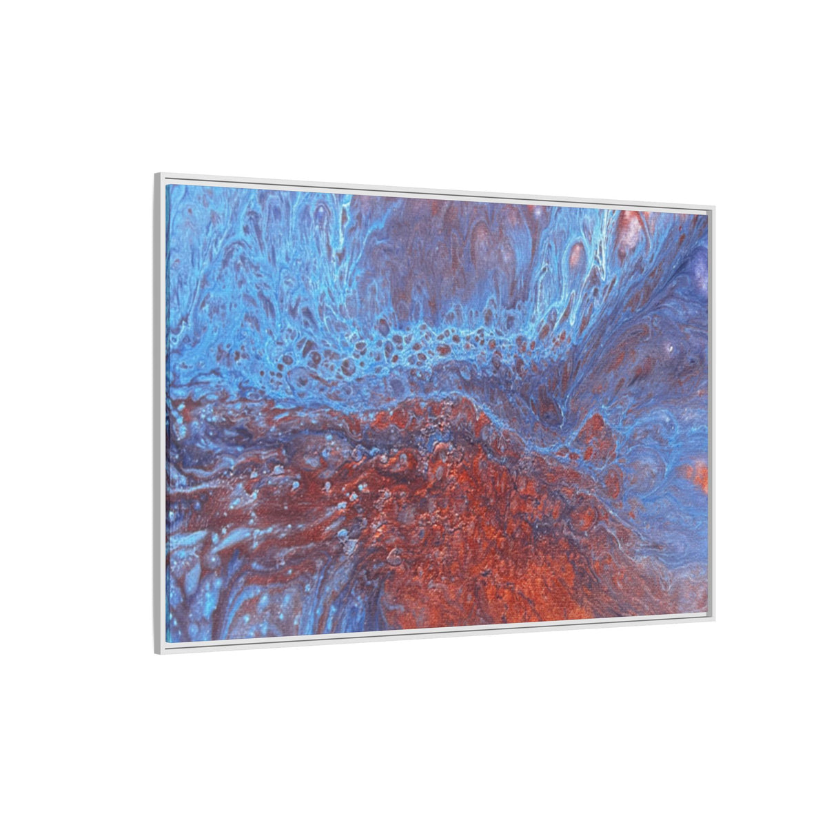 Wave Abstract Oceanic Flow Matte Canvas Framed Art