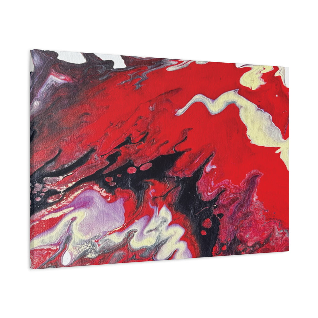 Power Abstract Red Fluid Art Canvas Print (Matte Stretched 1.25")