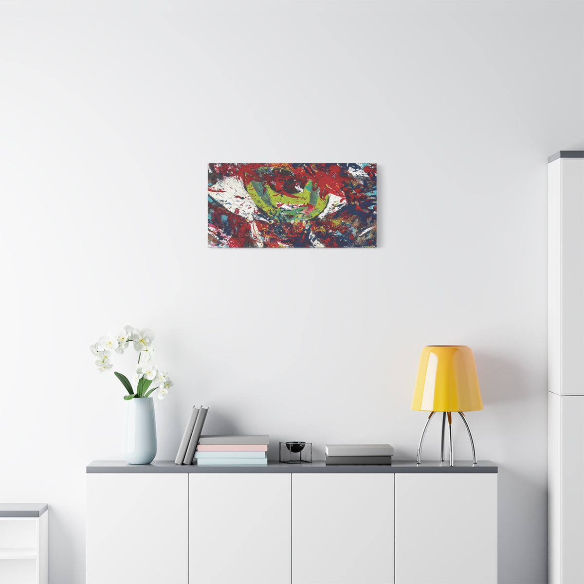 Abstract Burst Matte Canvas Print Eye Colorful Modern Wall Art, Stretched 1.25"