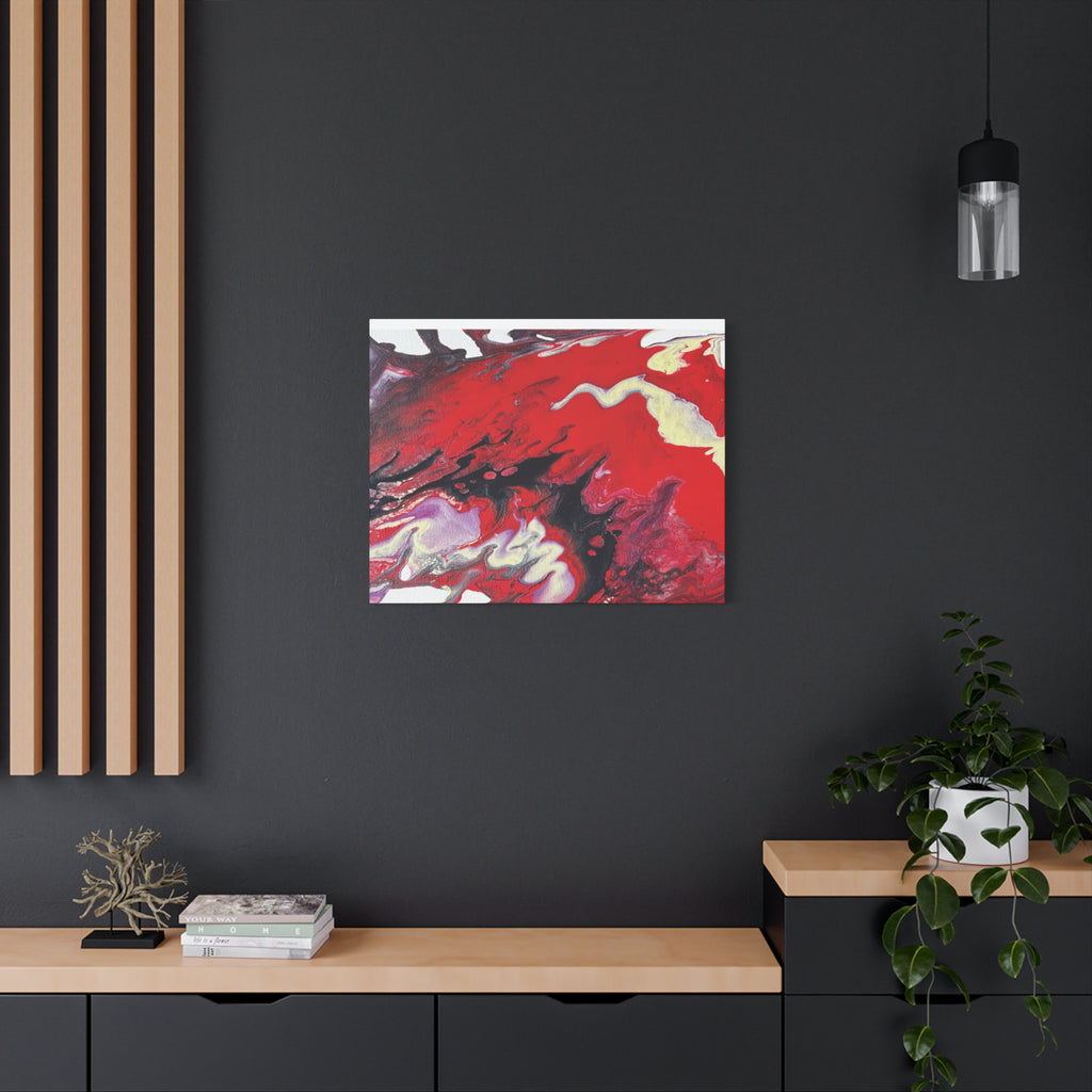 Power Abstract Red Fluid Art Canvas Print (Matte Stretched 1.25")