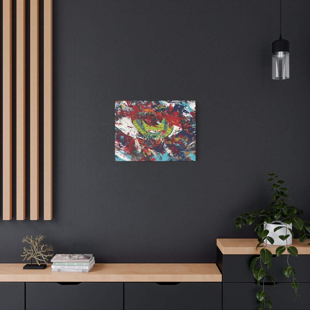 Abstract Burst Matte Canvas Print Eye Colorful Modern Wall Art, Stretched 1.25"