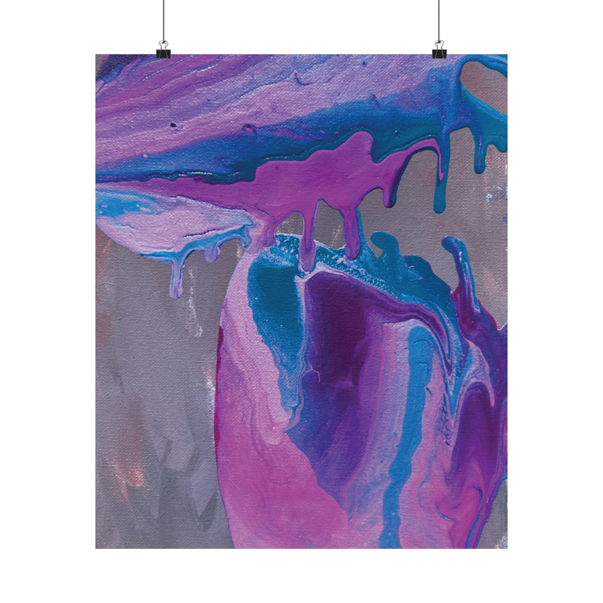 Wave Abstract Purple Fluid Art Matte Poster