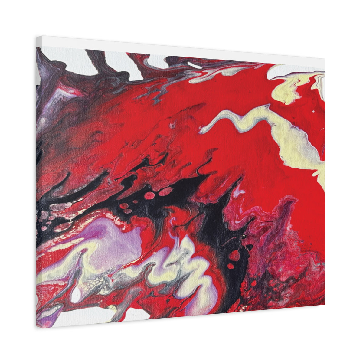 Power Abstract Red Fluid Art Canvas Print (Matte Stretched 1.25")