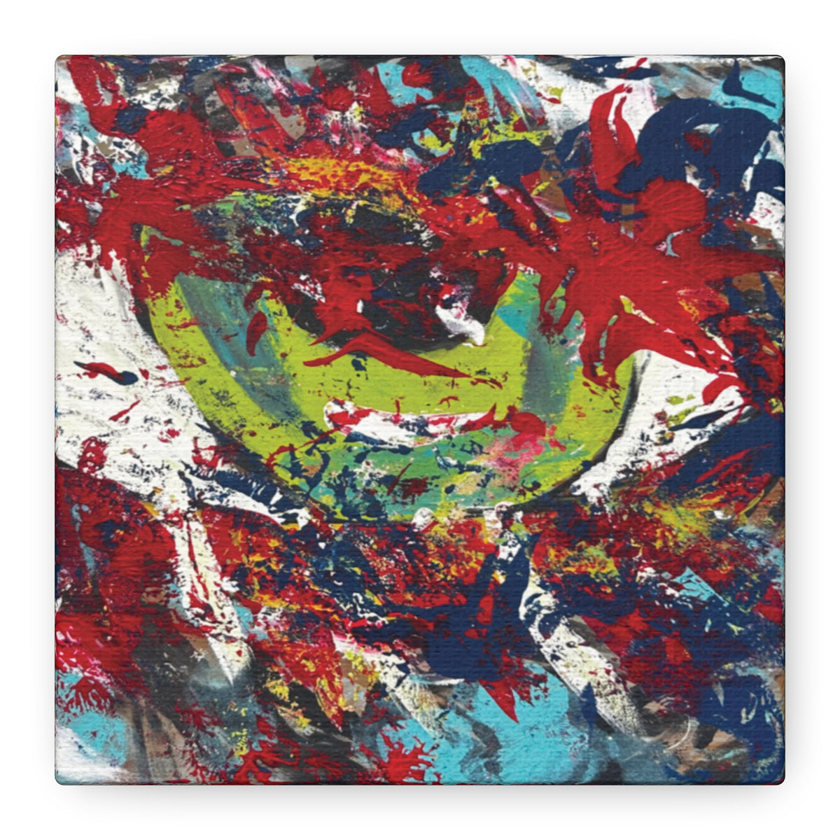 Abstract Burst Matte Canvas Print Eye Colorful Modern Wall Art, Stretched 1.25"