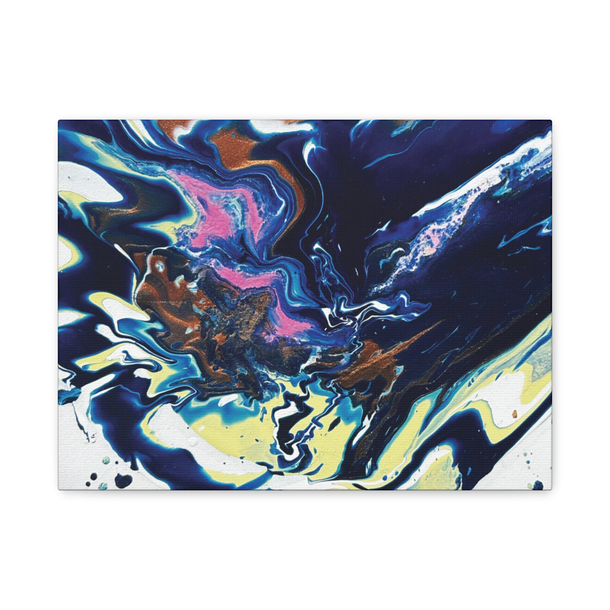 Change Abstract Blue Fluid Art Matte Canvas Print (Stretched Wall Art)
