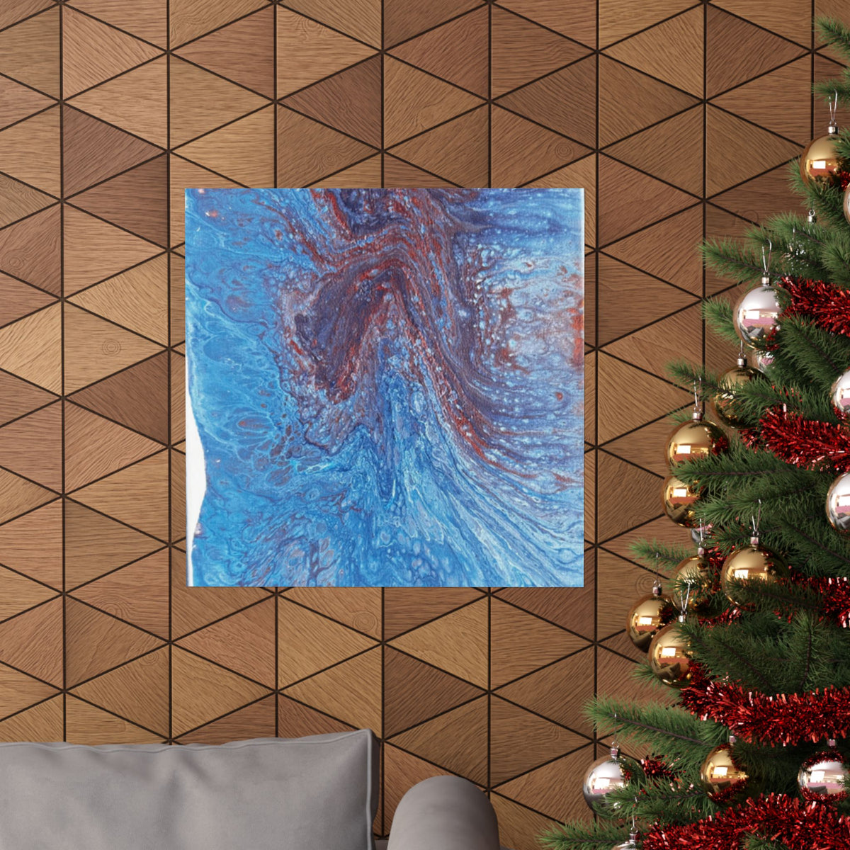 Abstract Blue Resin Art Poster Matte Vertical Wall Art