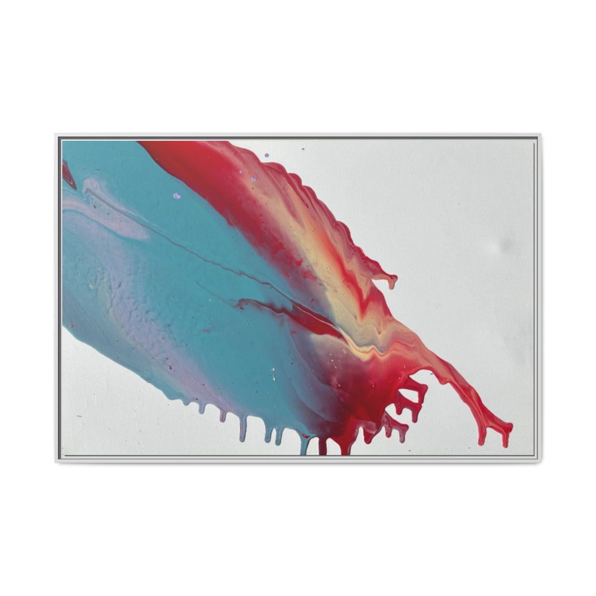 Ceiling Abstract Drip Matte Canvas Framed Print  Multicolor Fluid Art