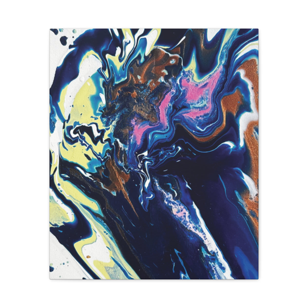 Change Abstract Blue Fluid Art Matte Canvas Print (Stretched Wall Art)