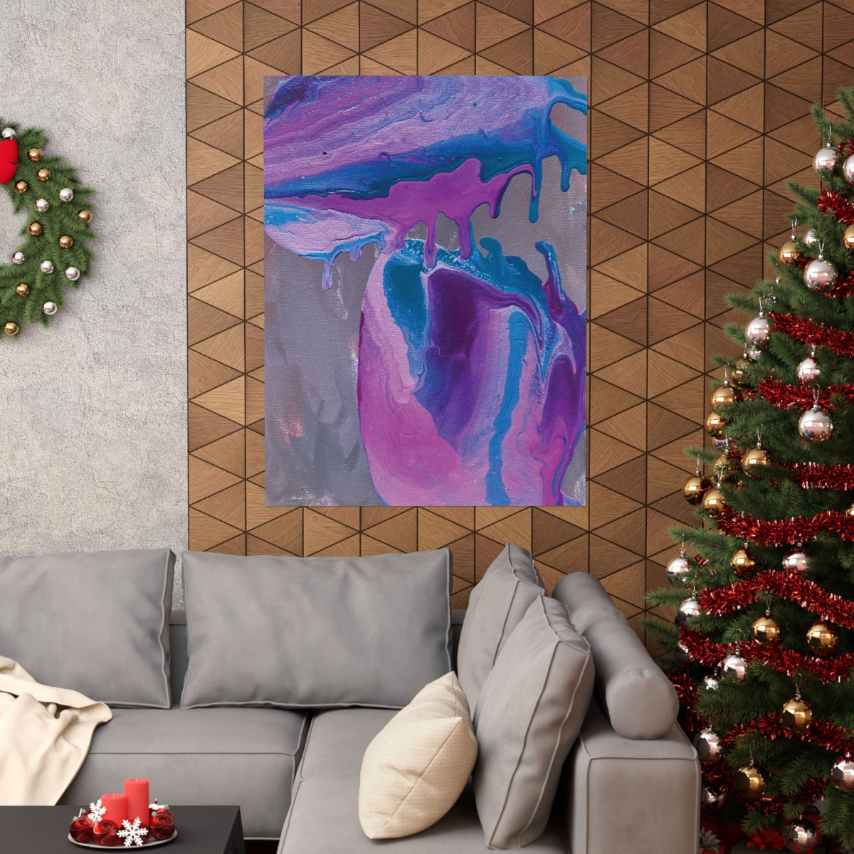 Wave Abstract Purple Fluid Art Matte Poster