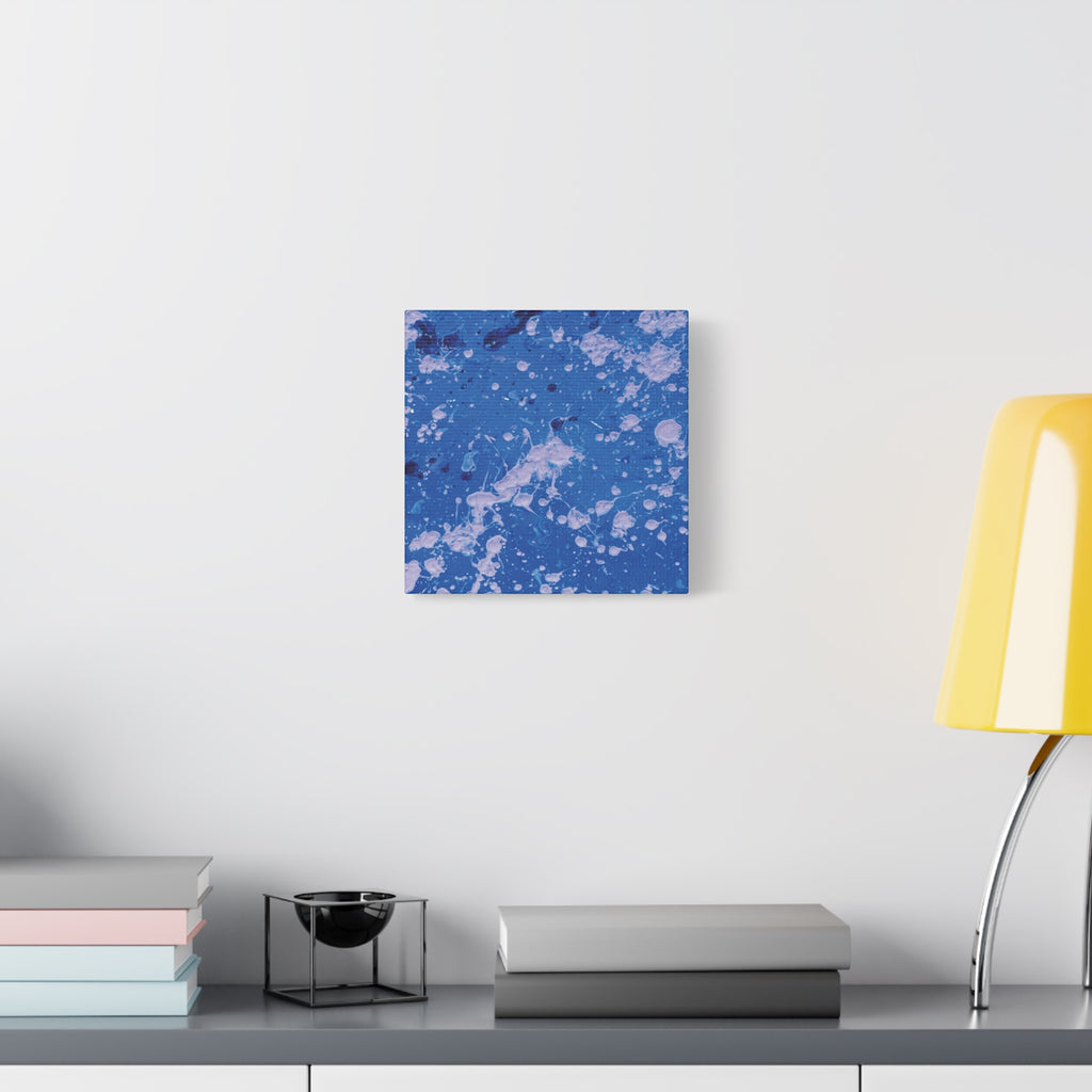 Blue Abstract Splatter Canvas Print  Dots (Matte Stretched 1.25")