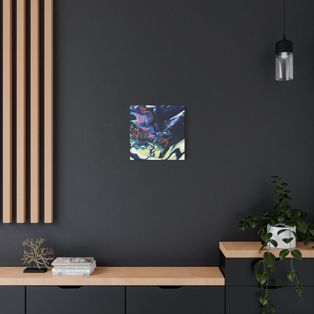 Change Abstract Blue Fluid Art Matte Canvas Print (Stretched Wall Art)