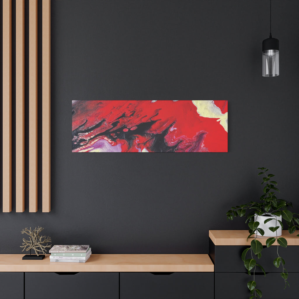 Power Abstract Red Fluid Art Canvas Print (Matte Stretched 1.25")
