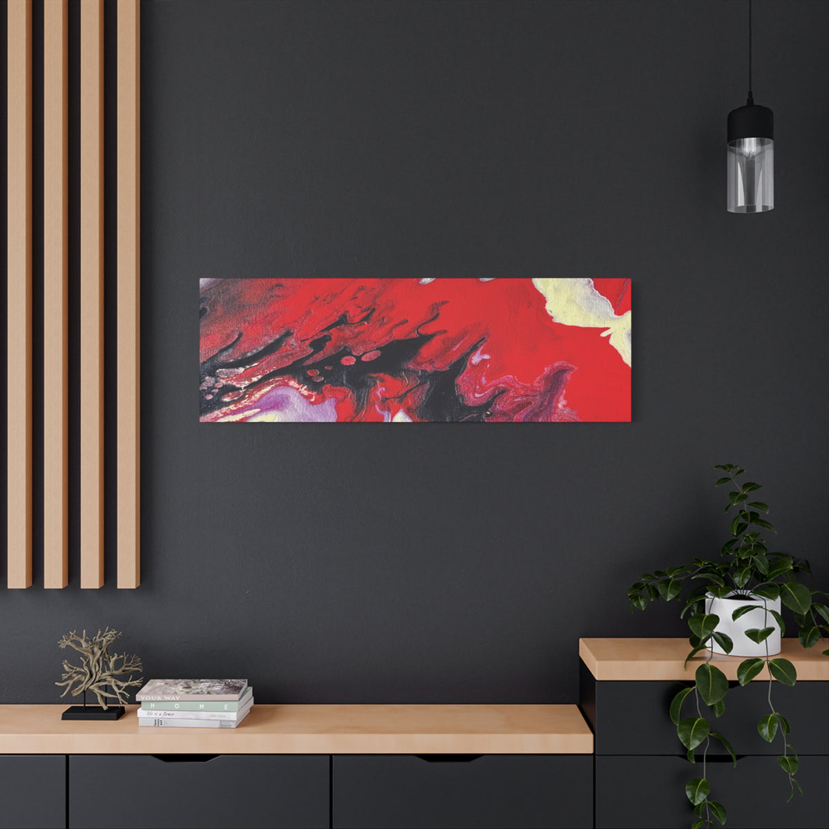 Power Abstract Red Fluid Art Canvas Print (Matte Stretched 1.25")