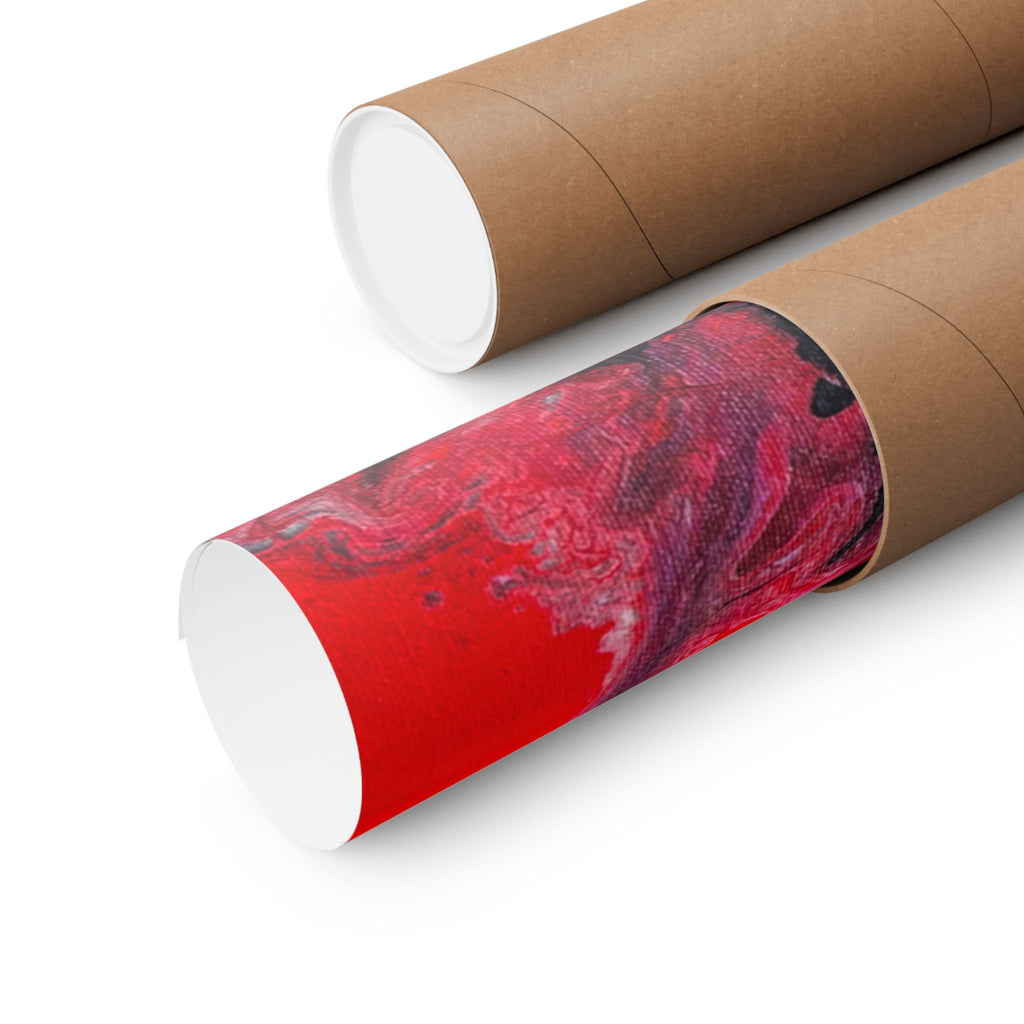 Power Abstract Red Fluid Art Matte Poster (Horizontal)