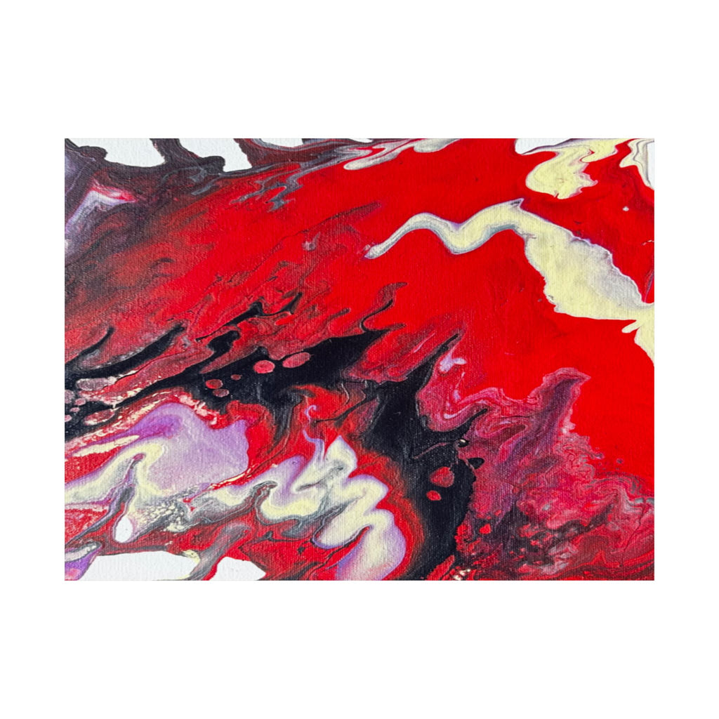 Power Abstract Red Fluid Art Matte Poster (Horizontal)