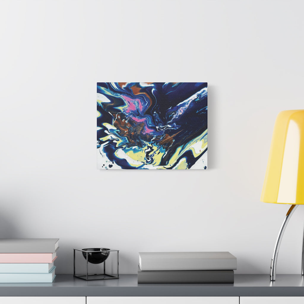Change Abstract Blue Fluid Art Matte Canvas Print (Stretched Wall Art)