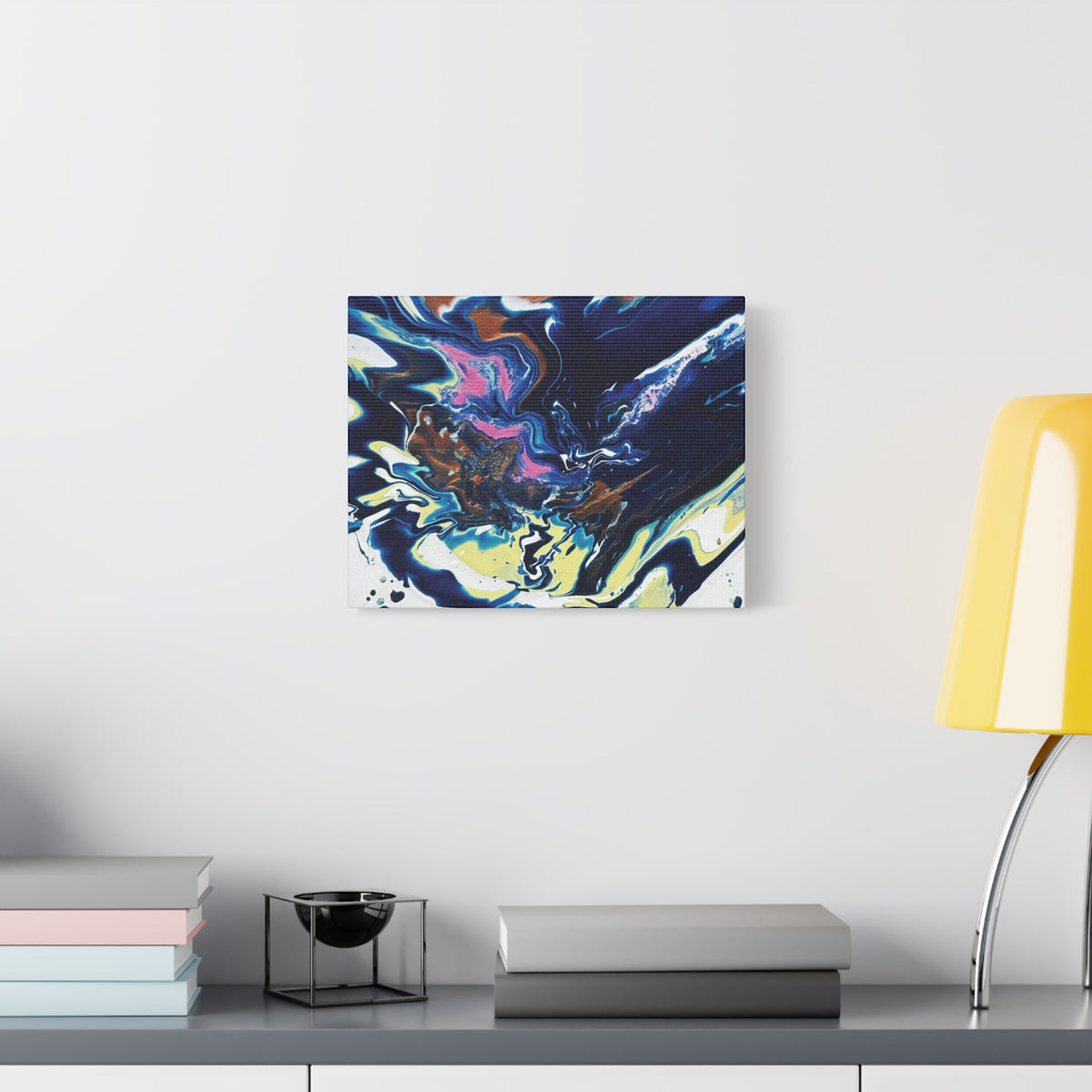 Change Abstract Blue Fluid Art Matte Canvas Print (Stretched Wall Art)