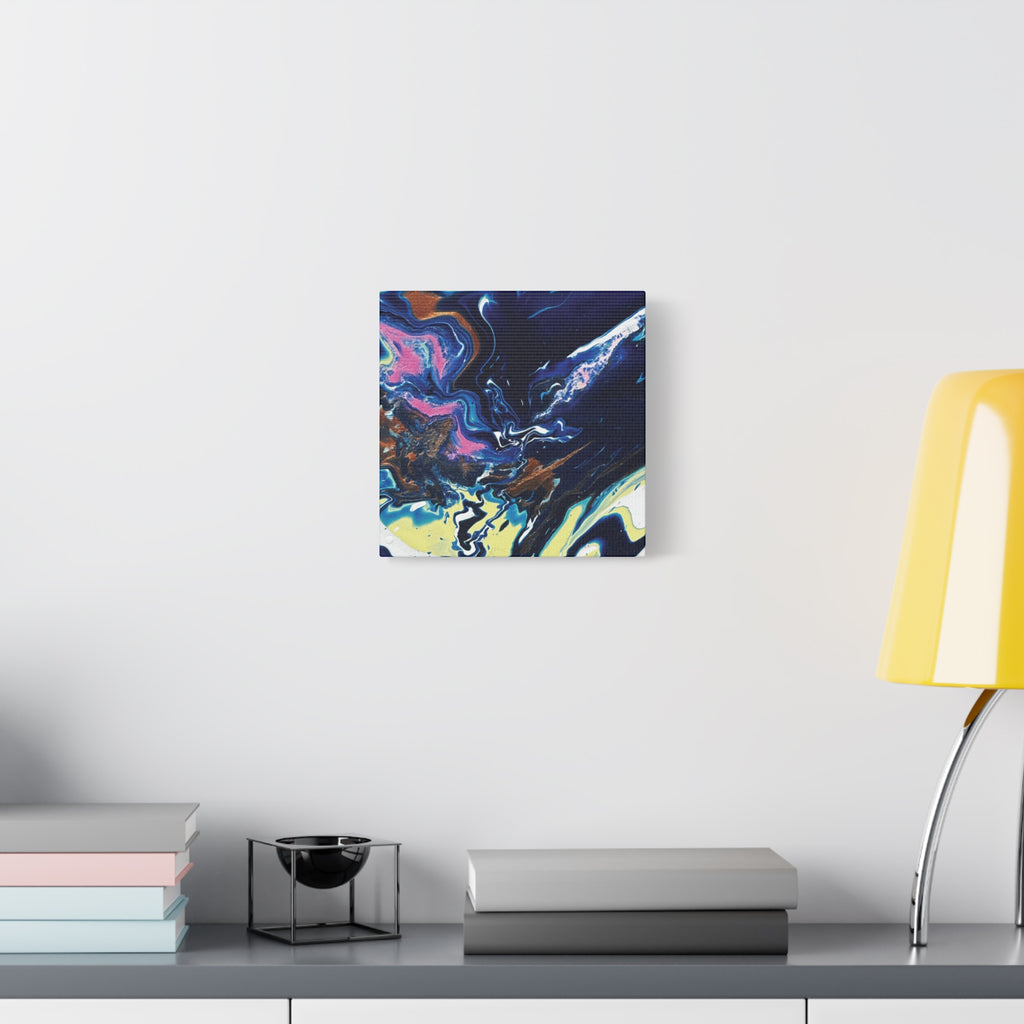Change Abstract Blue Fluid Art Matte Canvas Print (Stretched Wall Art)