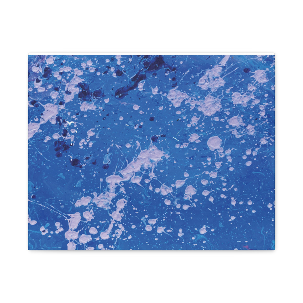 Blue Abstract Splatter Canvas Print  Dots (Matte Stretched 1.25")