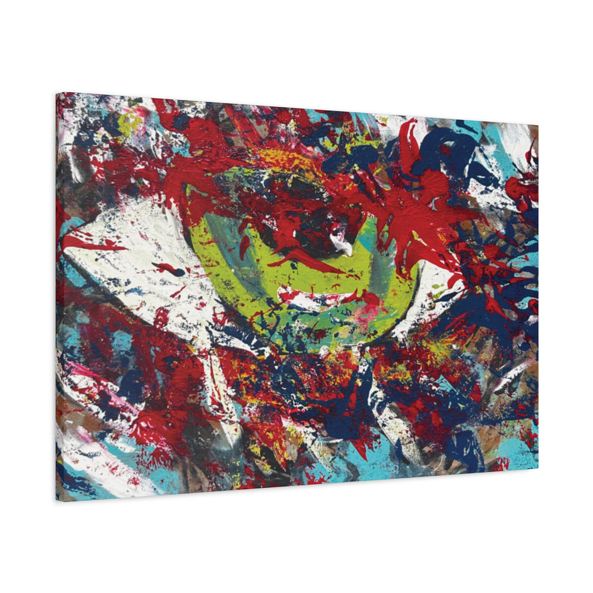 Abstract Burst Matte Canvas Print Eye Colorful Modern Wall Art, Stretched 1.25"