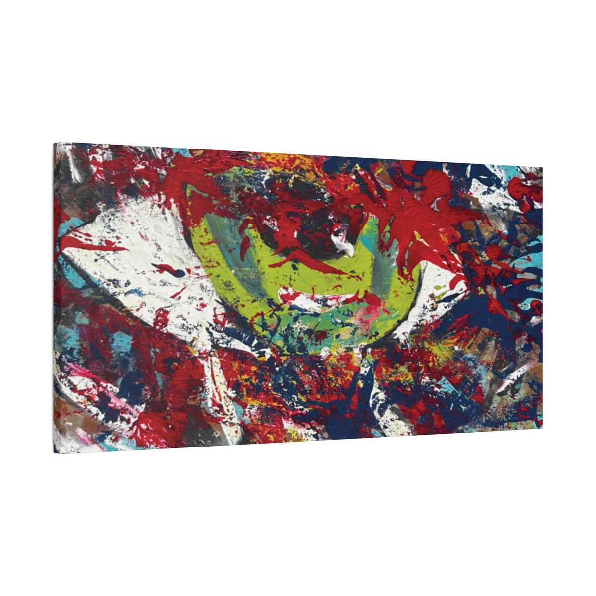 Abstract Burst Matte Canvas Print Eye Colorful Modern Wall Art, Stretched 1.25"