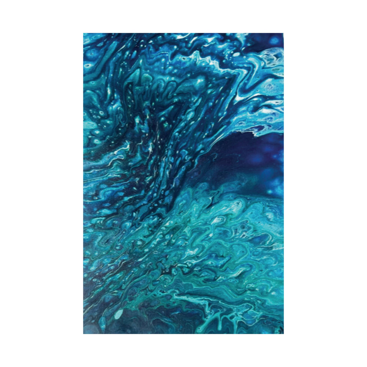 Ocean Abyss Matte Poster Abstract Teal Blue Wall Art