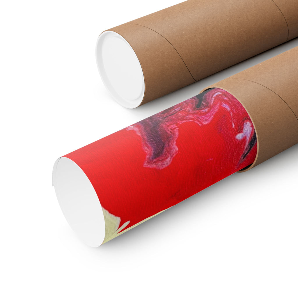 Power Abstract Red Fluid Art Matte Poster (Horizontal)