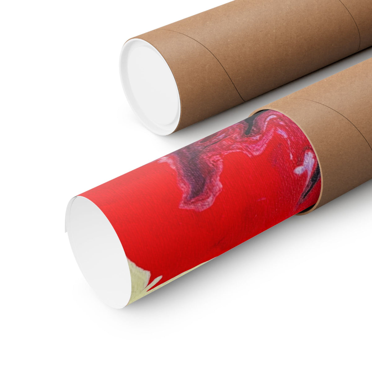 Power Abstract Red Fluid Art Matte Poster (Horizontal)