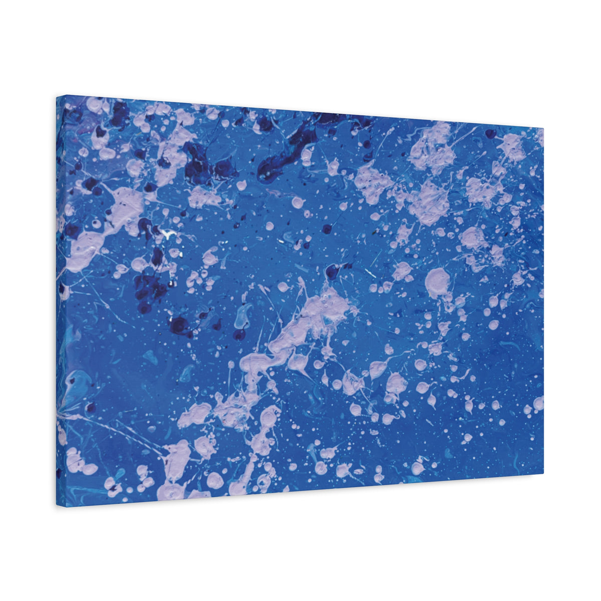 Blue Abstract Splatter Canvas Print  Dots (Matte Stretched 1.25")