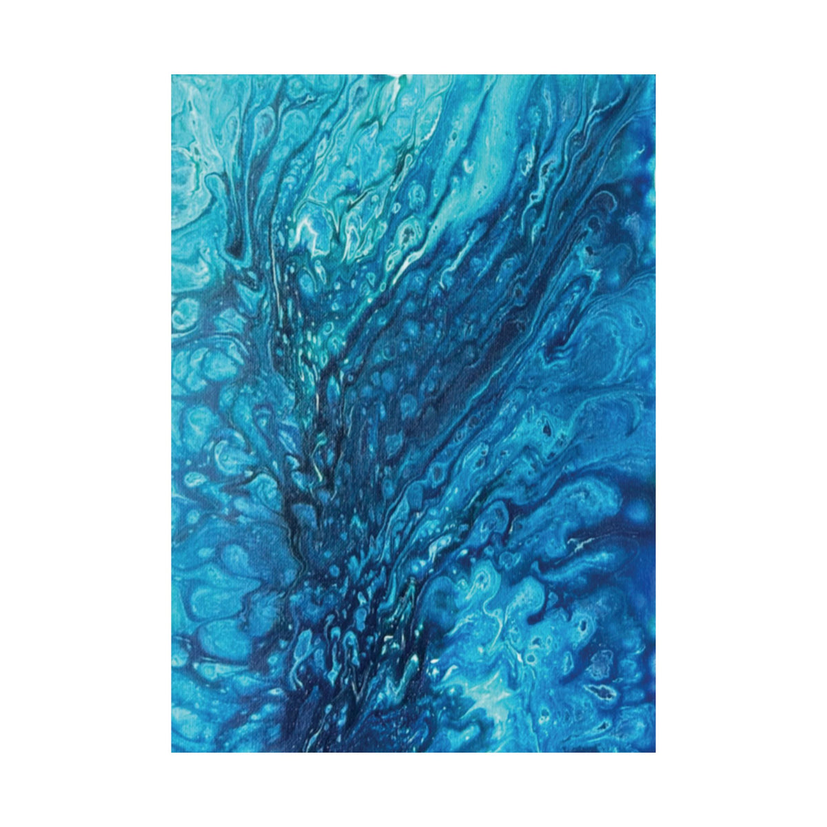 Abstract Ocean Blue Matte Poster Vertical Wall Art Print