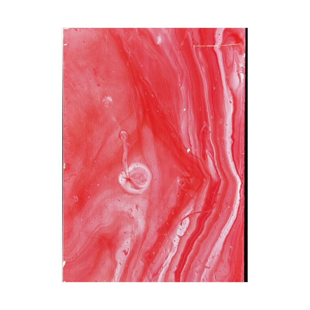 Red Marble Mars Matte Vertical Poster Abstract Red & Cream Wall Art