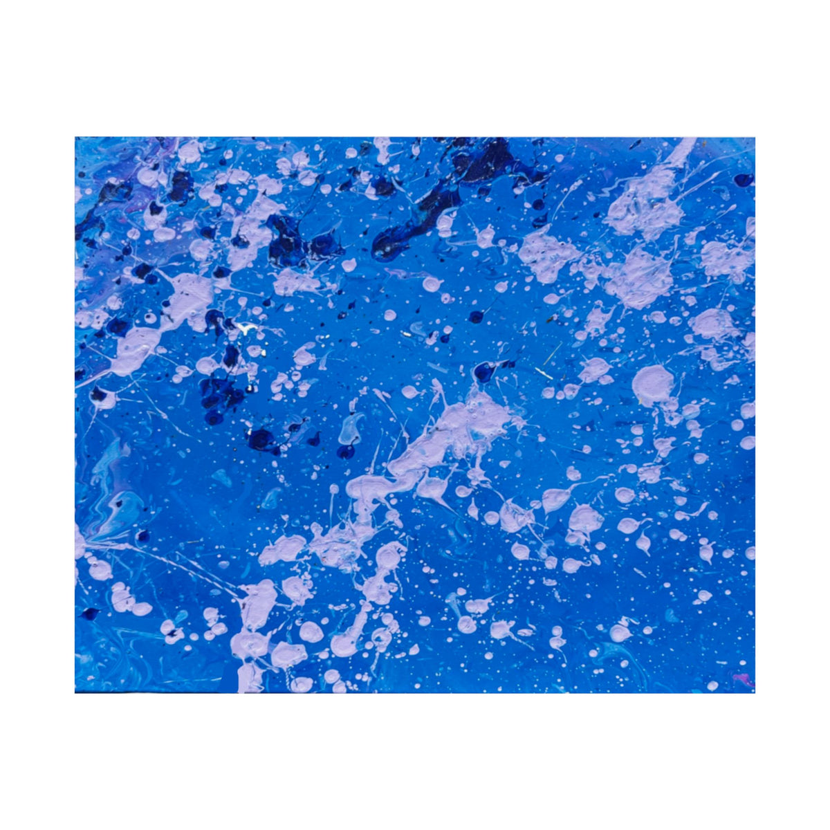 Blue Abstract Splash Matte Poster Horizontal Ocean-Inspired Art Print