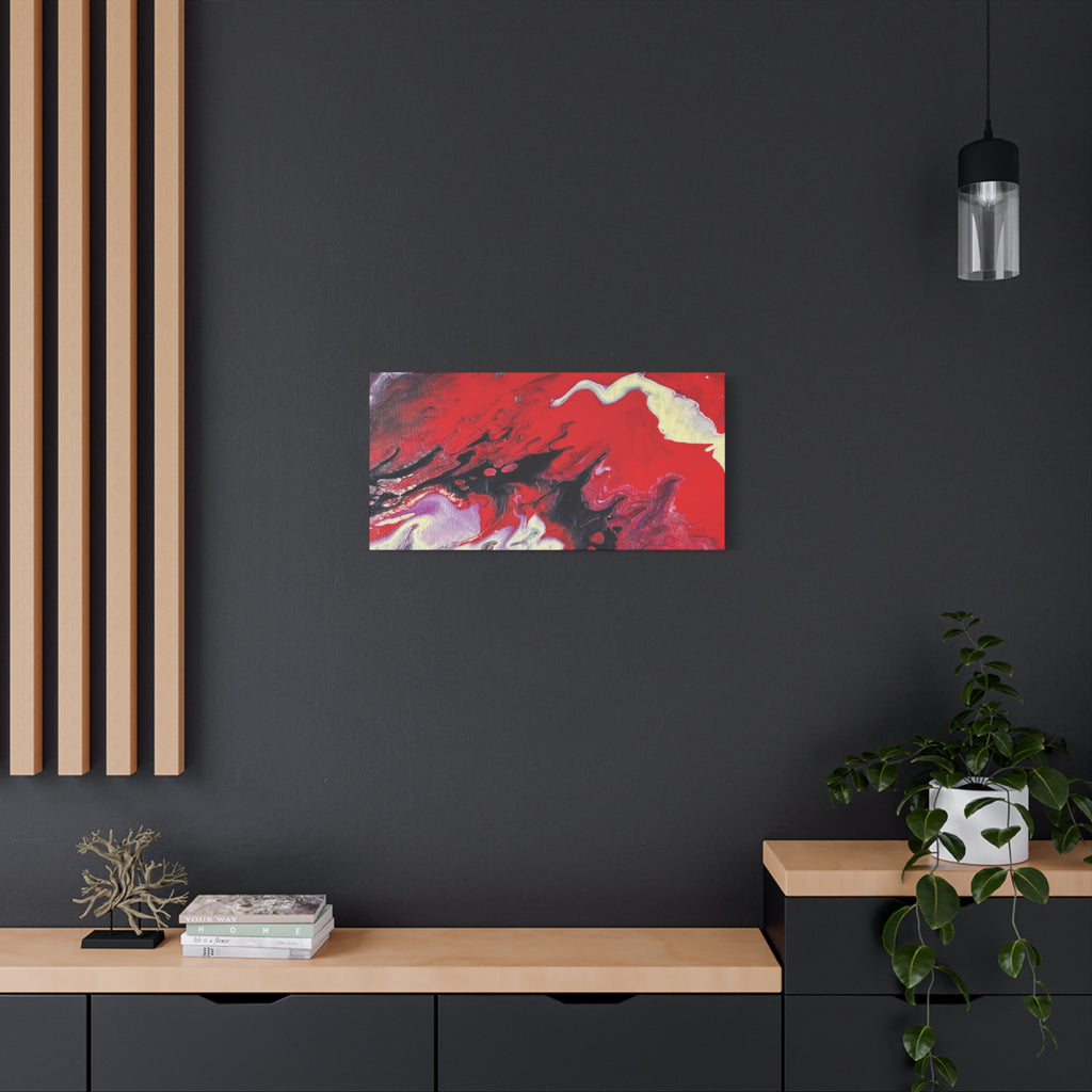 Power Abstract Red Fluid Art Canvas Print (Matte Stretched 1.25")