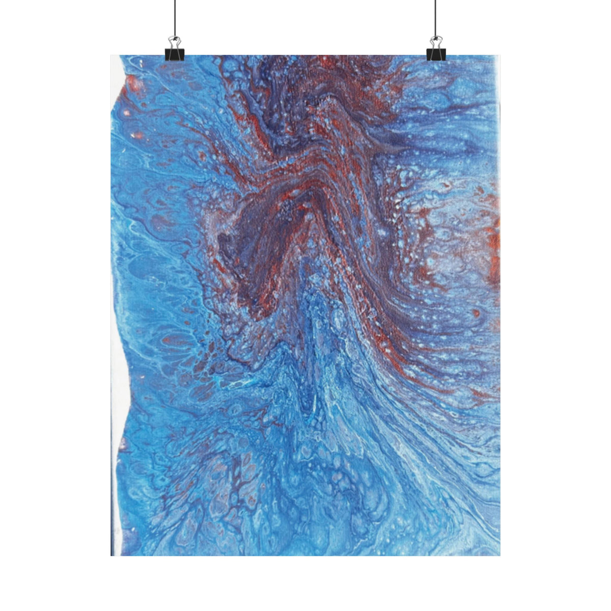 Abstract Blue Resin Art Poster Matte Vertical Wall Art