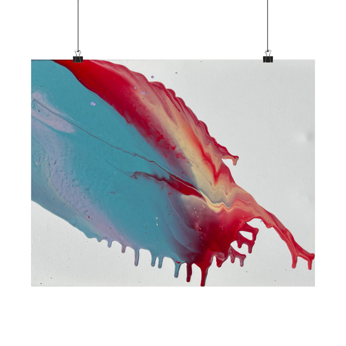 Abstract Paint Splash Matte Horizontal Poster Ceiling Colorful Fluid Art Wall Print