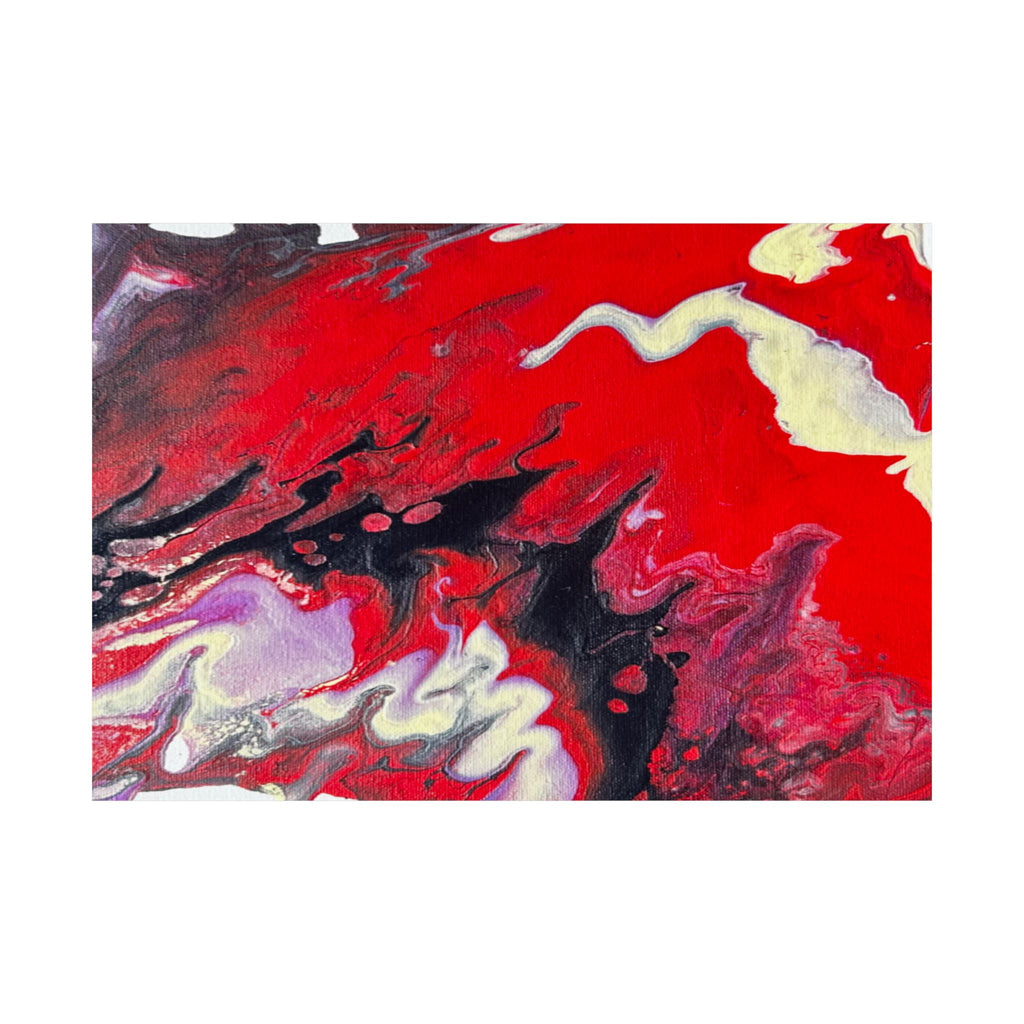 Power Abstract Red Fluid Art Matte Poster (Horizontal)