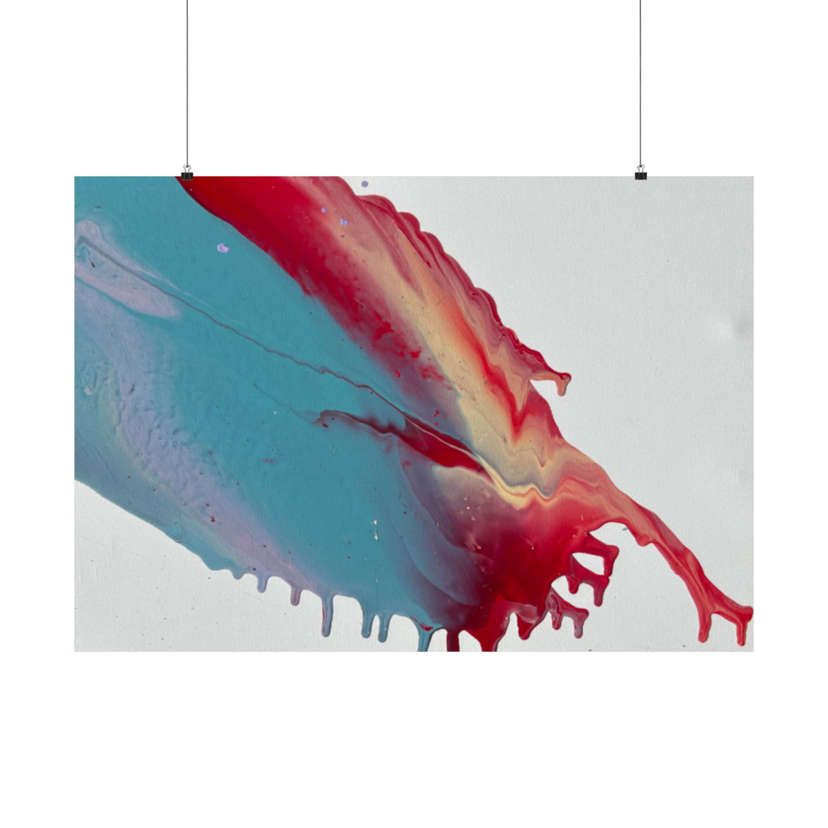 Abstract Paint Splash Matte Horizontal Poster Ceiling Colorful Fluid Art Wall Print