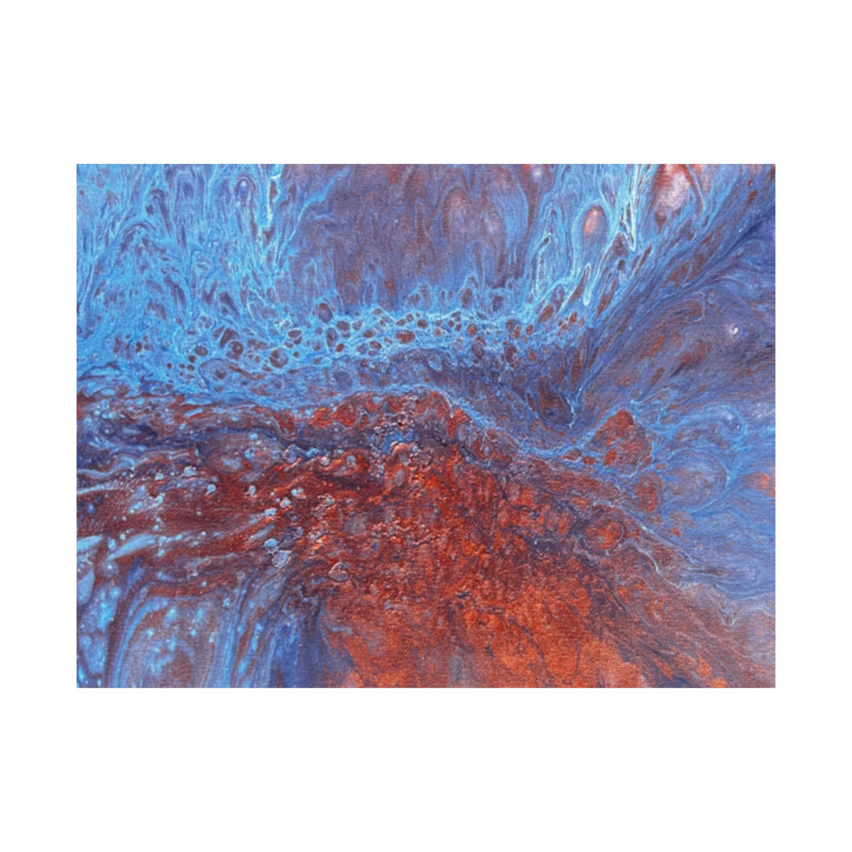 WAVE Abstract Oceanic Pour Art Matte Horizontal Poster