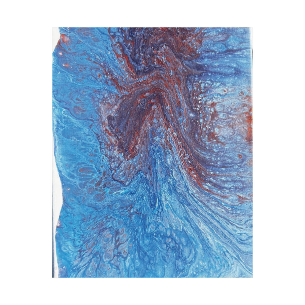 Abstract Blue Resin Art Poster Matte Vertical Wall Art