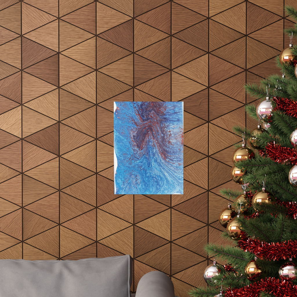 Abstract Blue Resin Art Poster Matte Vertical Wall Art
